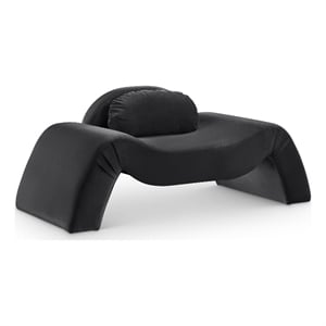 Bowery Hill Contemporary Solid Wood Inner Frame Black Durable Velvet Chair