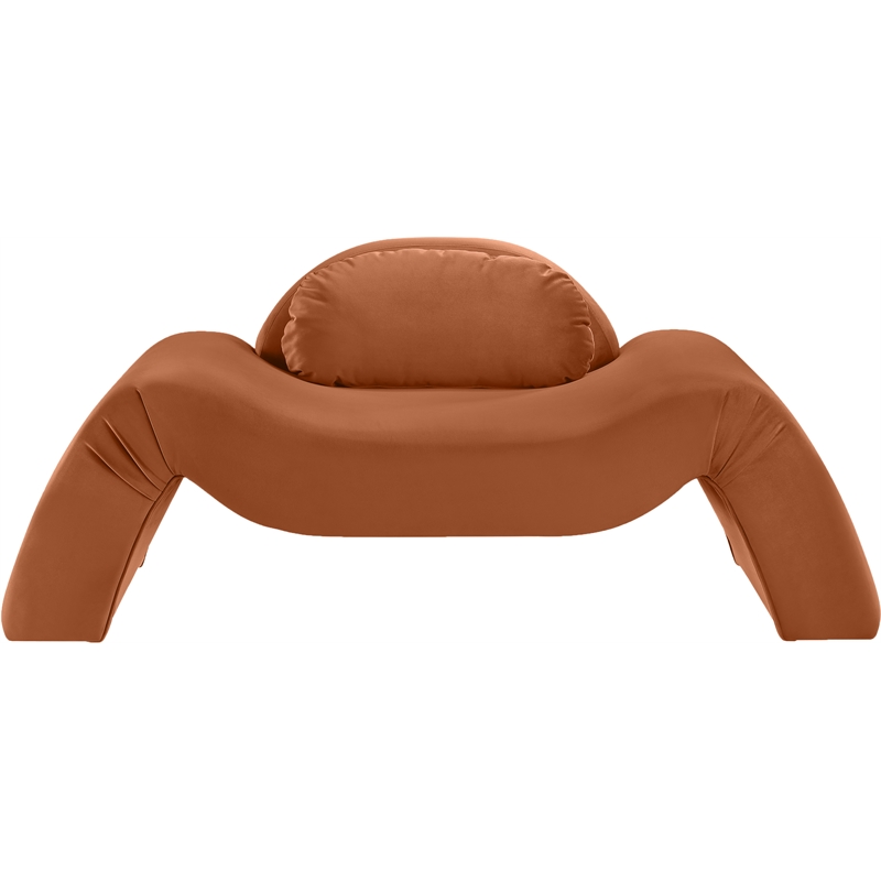 Bowery Hill Contemporary Solid Wood Inner Frame Cognac Durable Velvet Chair