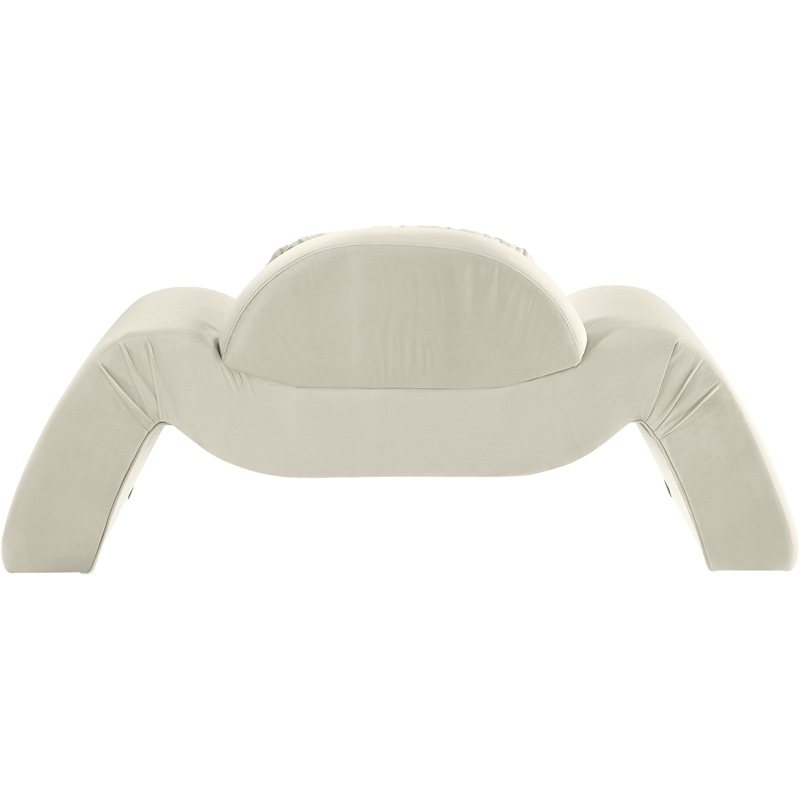 Bowery Hill Contemporary Solid Wood Inner Frame Cream Durable Velvet Chair