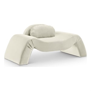 Bowery Hill Contemporary Solid Wood Inner Frame Cream Durable Velvet Chair