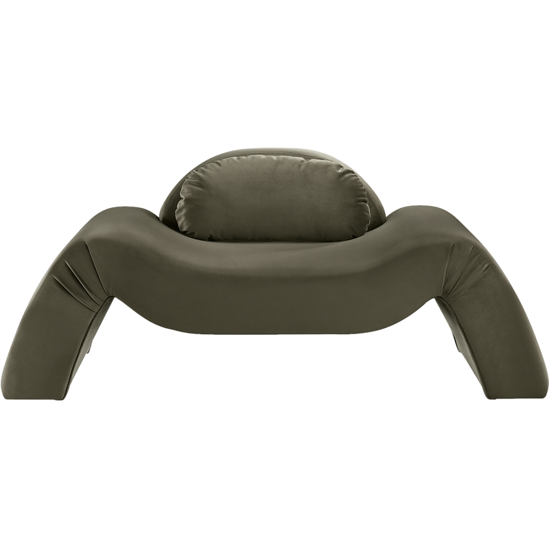 Bowery Hill Contemporary Solid Wood Inner Frame Green Durable Velvet Chair