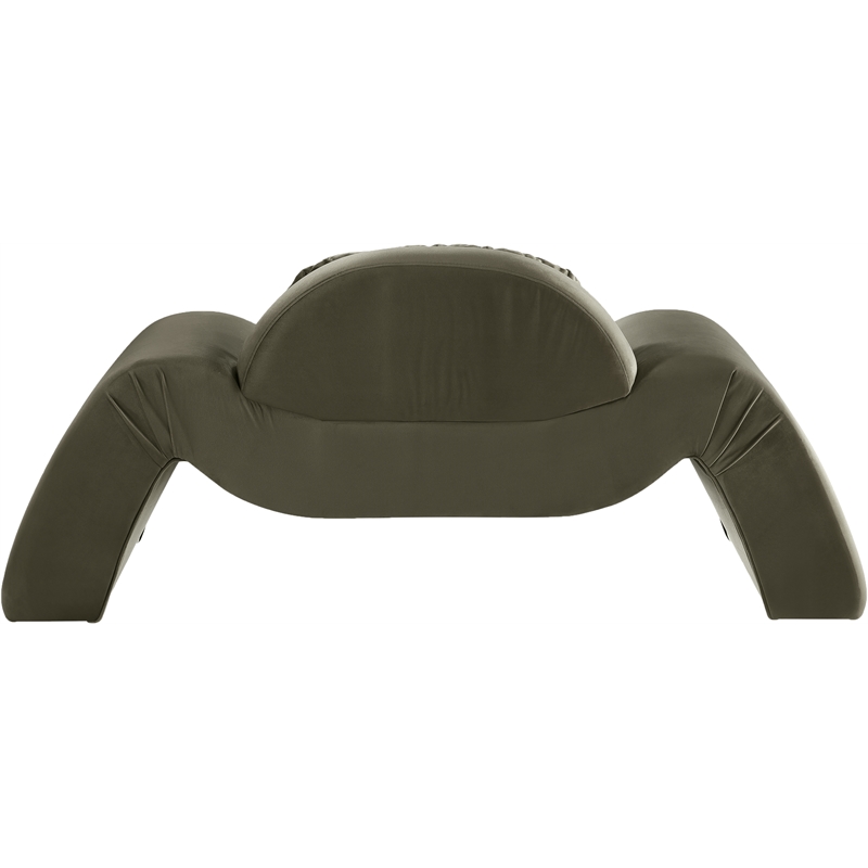 Bowery Hill Contemporary Solid Wood Inner Frame Green Durable Velvet Chair