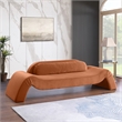 Bowery Hill Contemporary Solid Wood Inner Frame Cognac Durable Velvet Sofa