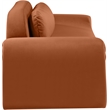 Bowery Hill Contemporary Solid Wood Inner Frame Cognac Durable Velvet Sofa