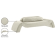 Bowery Hill Contemporary Solid Wood Inner Frame Cream Durable Velvet Sofa