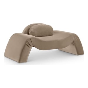 Bowery Hill Contemporary Solid Wood Inner Frame Taupe Durable Velvet Chair