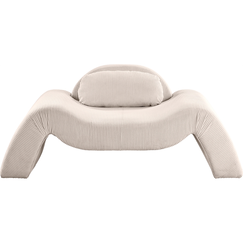 Bowery Hill Contemporary Soft Beige Microsuede Corduroy Chair