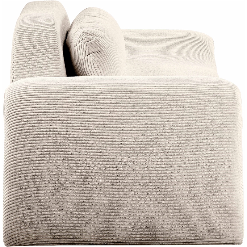 Bowery Hill Contemporary Soft Beige Microsuede Corduroy Chair