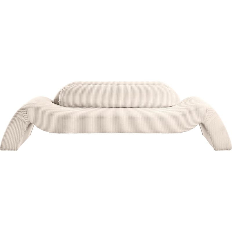 Bowery Hill Contemporary Soft Beige Microsuede Corduroy Sofa