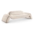 Bowery Hill Contemporary Soft Beige Microsuede Corduroy Sofa