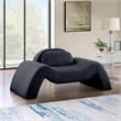 Bowery Hill Contemporary Soft Black Microsuede Corduroy Chair