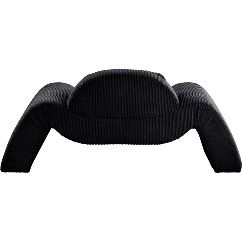 Bowery Hill Contemporary Soft Black Microsuede Corduroy Chair