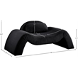 Bowery Hill Contemporary Soft Black Microsuede Corduroy Chair