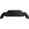 Bowery Hill Contemporary Soft Black Microsuede Corduroy Sofa