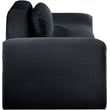 Bowery Hill Contemporary Soft Black Microsuede Corduroy Sofa