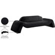 Bowery Hill Contemporary Soft Black Microsuede Corduroy Sofa