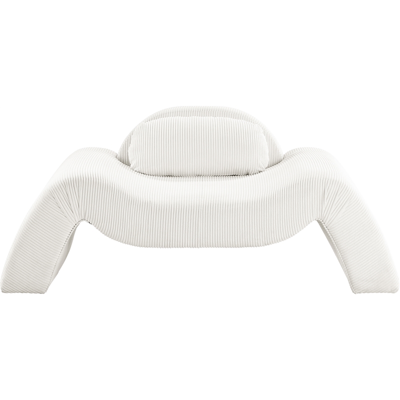 Bowery Hill Contemporary Soft Cream Microsuede Corduroy Chair