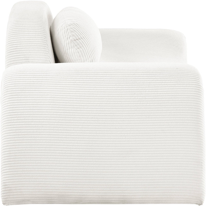 Bowery Hill Contemporary Soft Cream Microsuede Corduroy Chair