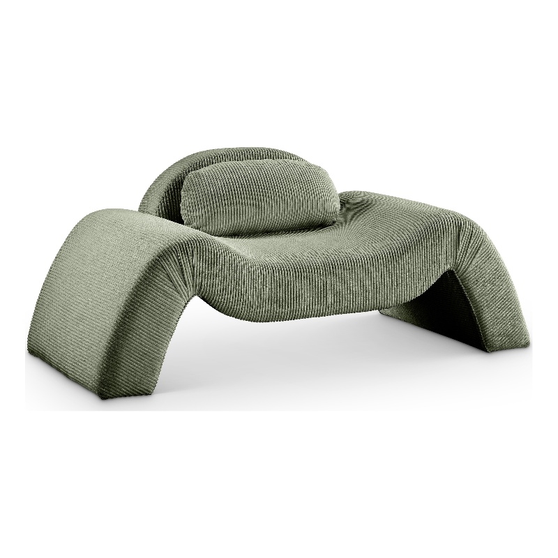 Bowery Hill Contemporary Soft Green Microsuede Corduroy Chair