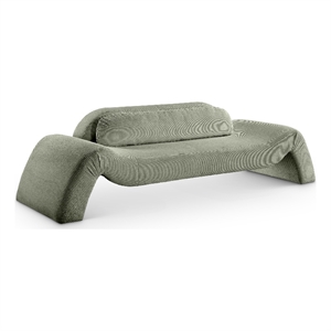 Bowery Hill Contemporary Soft Green Microsuede Corduroy Sofa