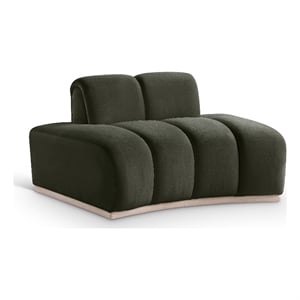Bowery Hill Contemporary Deep Channel Tufted Green Durable Velvet Chair
