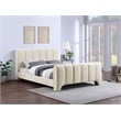 Bowery Hill Contemporary Soft Beige Chenille Fabric Full Bed