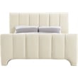 Bowery Hill Contemporary Soft Beige Chenille Fabric Full Bed