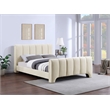 Bowery Hill Contemporary Soft Beige Chenille Fabric Queen Bed