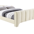 Bowery Hill Contemporary Soft Beige Chenille Fabric Queen Bed