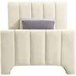 Bowery Hill Contemporary Soft Beige Chenille Fabric Twin Bed