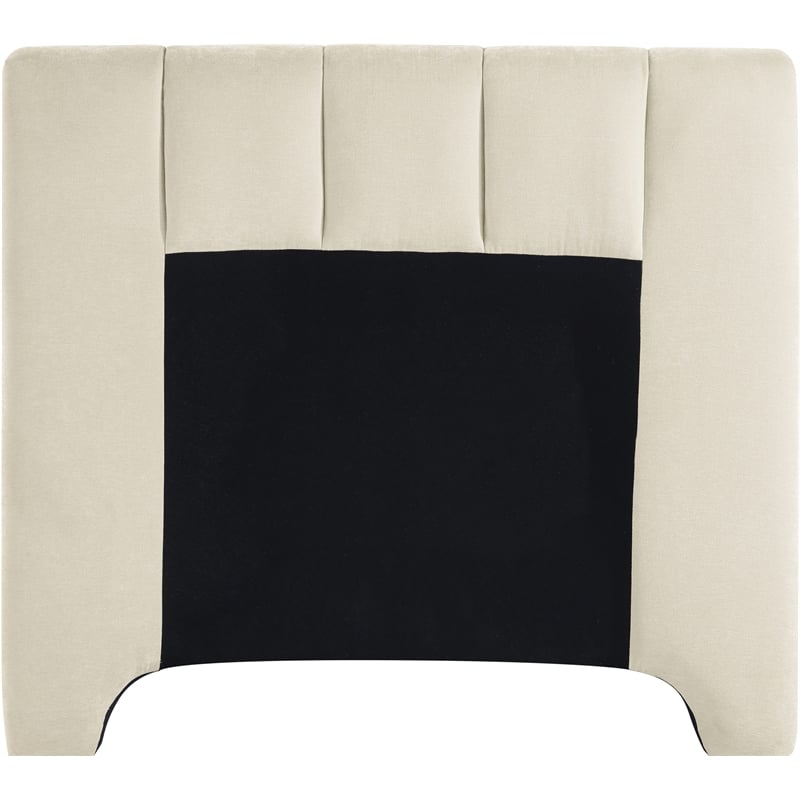 Bowery Hill Contemporary Soft Beige Chenille Fabric Twin Bed