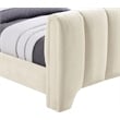 Bowery Hill Contemporary Soft Beige Chenille Fabric Twin Bed
