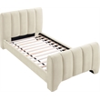 Bowery Hill Contemporary Soft Beige Chenille Fabric Twin Bed