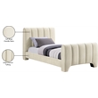 Bowery Hill Contemporary Soft Beige Chenille Fabric Twin Bed