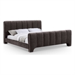 Bowery Hill Contemporary Soft Brown Chenille Fabric Full Bed