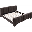 Bowery Hill Contemporary Soft Brown Chenille Fabric Queen Bed