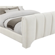Bowery Hill Contemporary Soft Cream Chenille Fabric King Bed