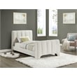 Bowery Hill Contemporary Soft Cream Chenille Fabric Twin Bed