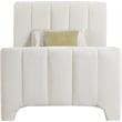 Bowery Hill Contemporary Soft Cream Chenille Fabric Twin Bed