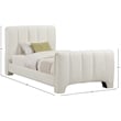 Bowery Hill Contemporary Soft Cream Chenille Fabric Twin Bed