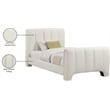 Bowery Hill Contemporary Soft Cream Chenille Fabric Twin Bed