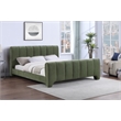 Bowery Hill Contemporary Soft Green Chenille Fabric King Bed