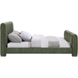 Bowery Hill Contemporary Soft Green Chenille Fabric Queen Bed