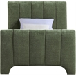 Bowery Hill Contemporary Soft Green Chenille Fabric Twin Bed