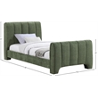 Bowery Hill Contemporary Soft Green Chenille Fabric Twin Bed