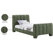 Bowery Hill Contemporary Soft Green Chenille Fabric Twin Bed