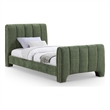 Bowery Hill Contemporary Soft Green Chenille Fabric Twin Bed
