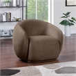 Bowery Hill Contemporary Solid Wood Inner Frame Brown Durable Velvet Chair