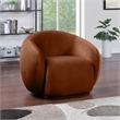 Bowery Hill Contemporary Solid Wood Inner Frame Cognac Durable Velvet Chair