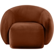 Bowery Hill Contemporary Solid Wood Inner Frame Cognac Durable Velvet Chair